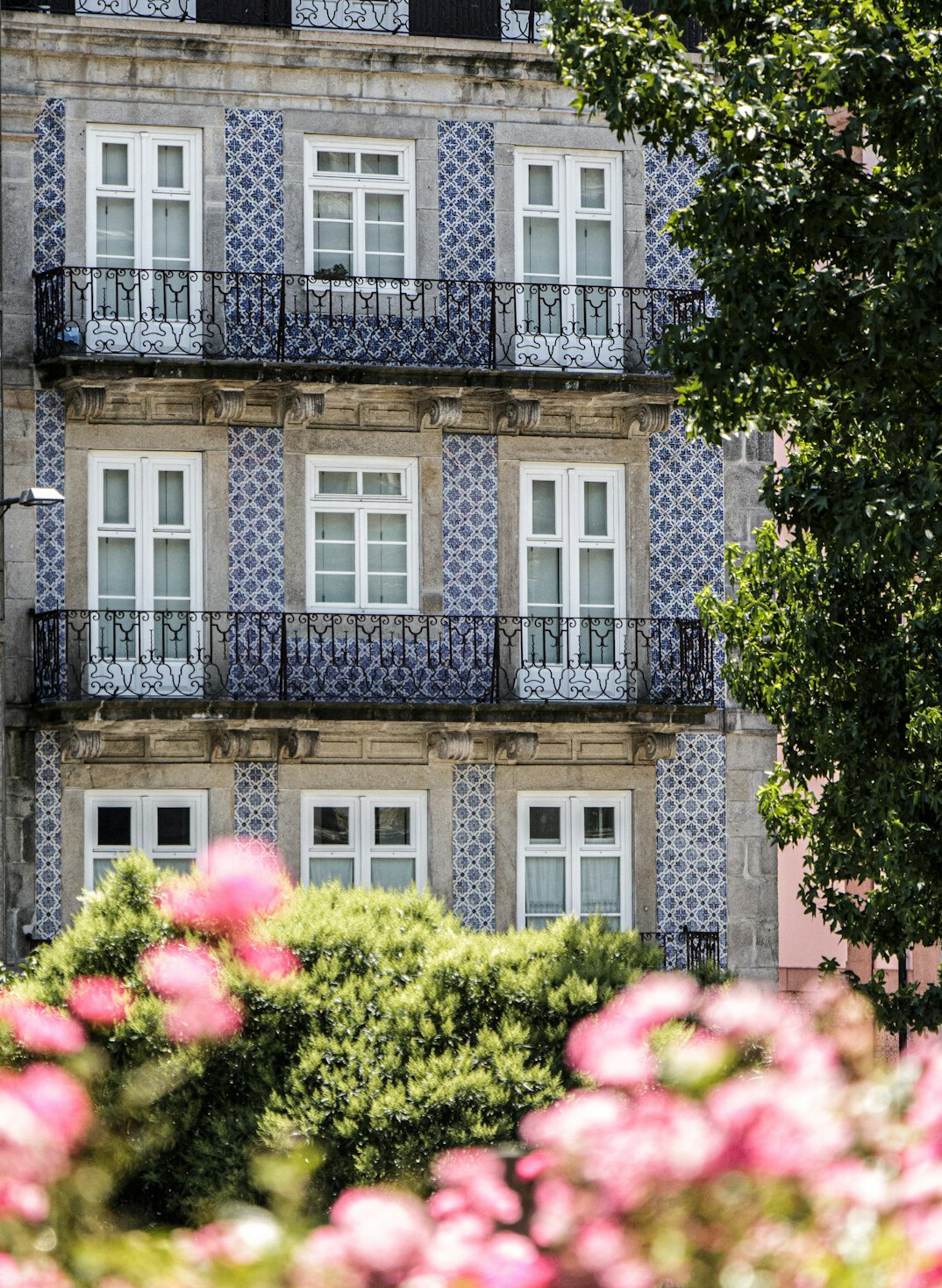 Old apartment building facade in Porto